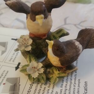 Decorative Bird Figurine with Flowers